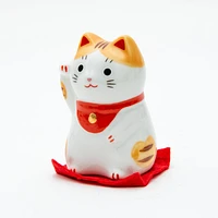 S Beckoning Cat With Zabuton Cushion Ceramic Ornament