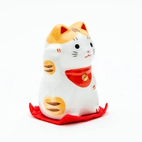 S Beckoning Cat With Zabuton Cushion Ceramic Ornament