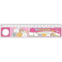 Q-LiA Parody Mart Mogukko Animal One Side Straight One Side Wavy With Magnifying Glass, Mini Maze & Mini Puzzle Ruler