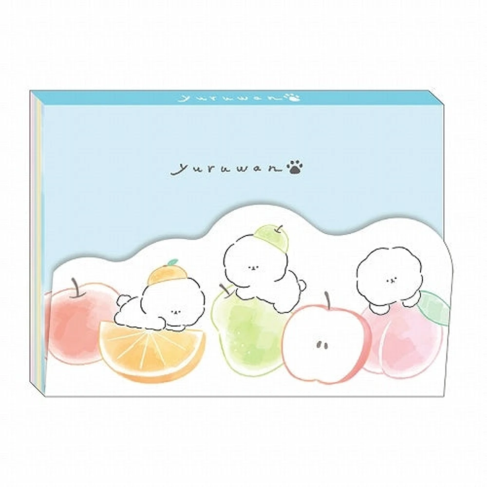 Kamio Fruits Yuruwan Dogs 4 Designs With Cover Die-Cut Memo Pad