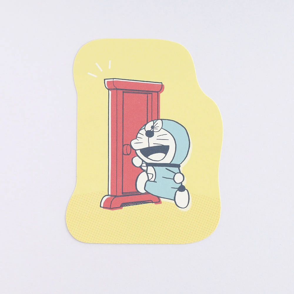 Green Flash Doraemon Die Cut Postcard - Anywhere Door