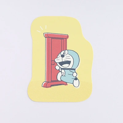 Green Flash Doraemon Die Cut Postcard - Anywhere Door