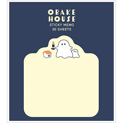 El Commune (30 Sheets) Silent Ghost House Bottom Edge Adhesive Die-Cut Sticky Notes