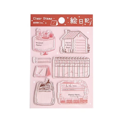 BGM 1 Sheet Picture Diary For Use with Acrylic Block Restickable Clear Stamps