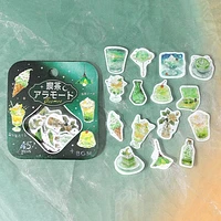 BGM Cafe A La Mode 45pcs Twlight Moonlit Sky Gold Foil 15 Designs Masking Tape Material Sticker Flakes