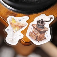 BGM Cafe A La Mode 45pcs Sunset Stars Gold Foil 15 Designs Masking Tape Material Sticker Flakes