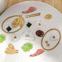 BGM Food Diary 45pcs Japanese Style Bento 15 Designs Gold Foil Clear Sticker Flakes