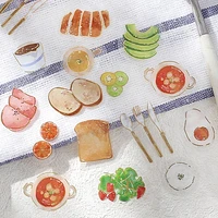 BGM Food Diary 45pcs One Plate Meal 15 Designs Gold Foil Clear Sticker Flakes