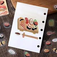 BGM Food Diary 45pcs Sushi 15 Designs Gold Foil Clear Sticker Flakes