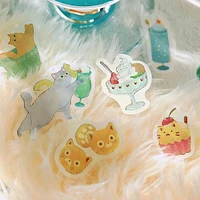 BGM Cat Cafe 45pcs Melon 15 Designs Gold Foil Masking Tape Material Sticker Flakes