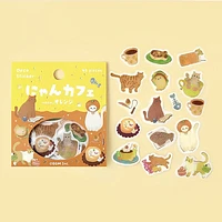 BGM Cat Cafe 45pcs Orange 15 Designs Gold Foil Masking Tape Material Sticker Flakes