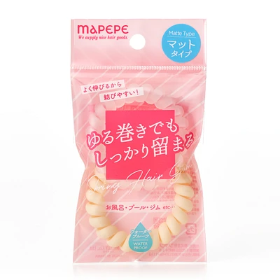 Mapepe Waterproof Spring Hair Tie Matte Type White