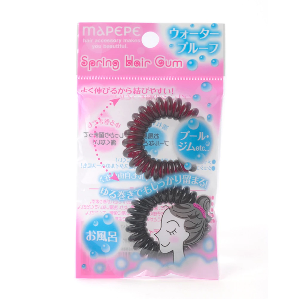 Mapepe Waterproof Spring Hair Tie 2pcs