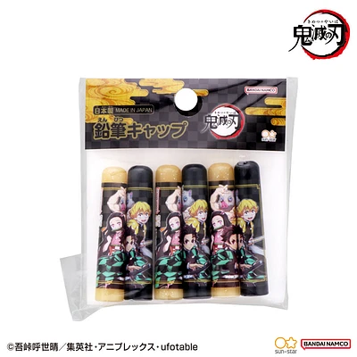 Sun-Star Demon Slayer Pencil Caps 6pcs - Black & Gold