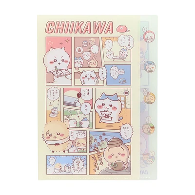 Sun-Star Chiikawa Die-Cut 5 Pocket File Folder - Comic A