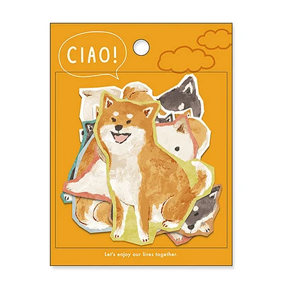 Mindwave Ciao Shiba Dog 10 Designs Die-Cut Stickers