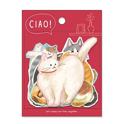 Mindwave Ciao Cat 10 Designs Die-Cut Stickers