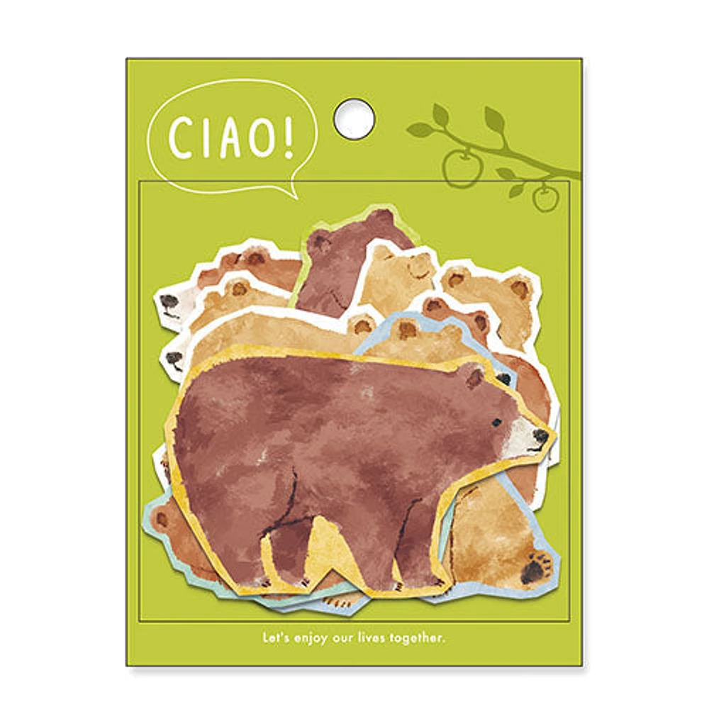 Mindwave Ciao Bear 10 Designs Die-Cut Stickers