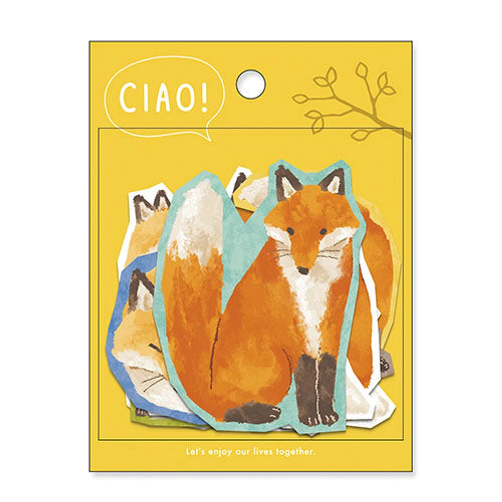 Mindwave Ciao Fox 10 Designs Die-Cut Stickers