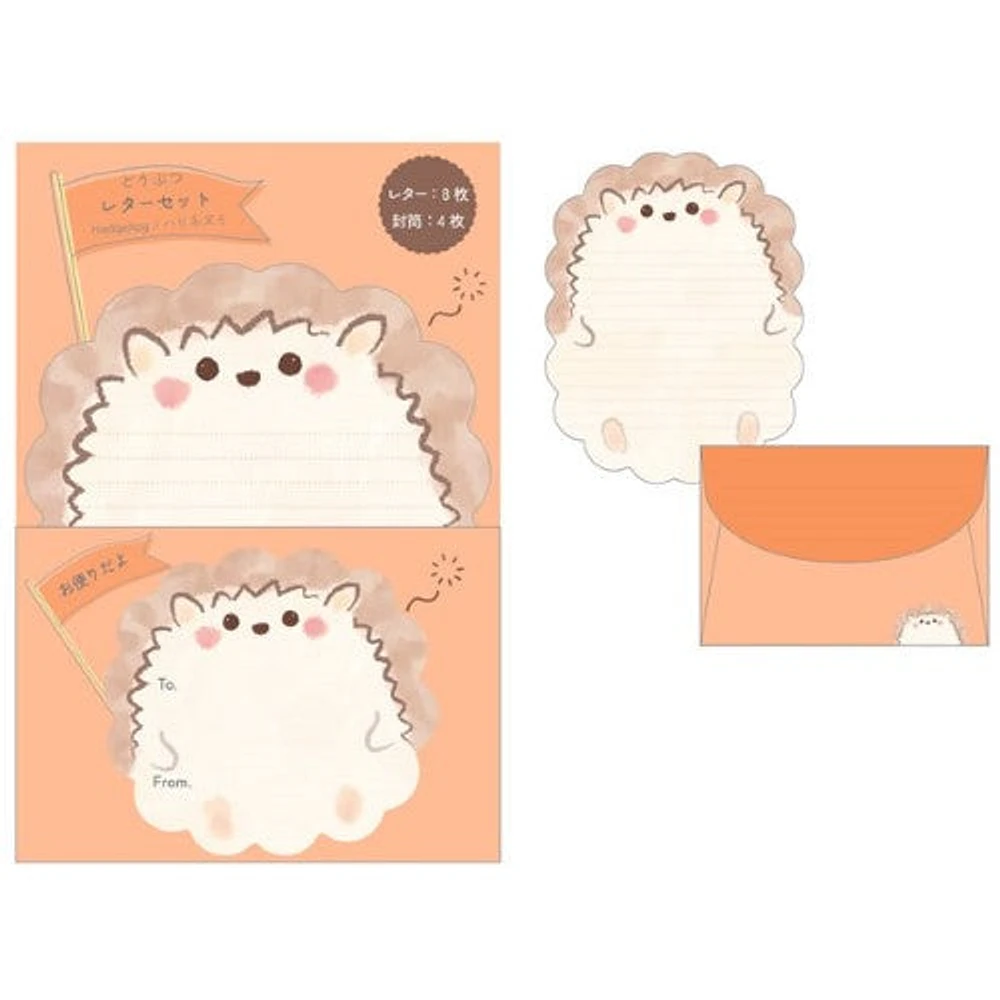 Clothes-Pin Hedgehog Die-Cut Letter Writing Set