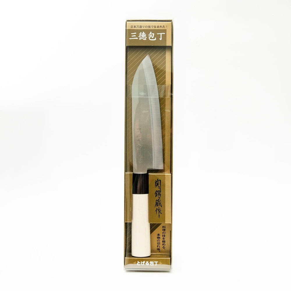 Santoku Kitchen Knife White Wooden Handle 29.5cm