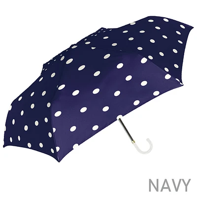 Nakatani Natural Basic Nuance Dot Foldable Umbrella - Navy