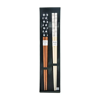 Nico Cat Bamboo Chopsticks 22.5cm 2pcs