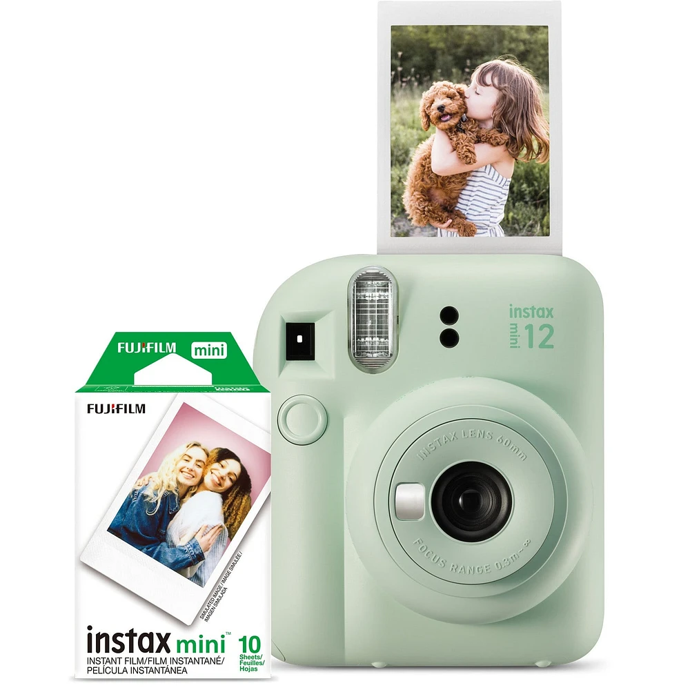 Fujifilm Instax Mini12  Instant Camera with with Film (10 Sheets) - Mint Green