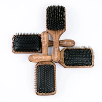 Tina Beauty Classic Wooden Paddle Hair Brush - Massage Pin Tip