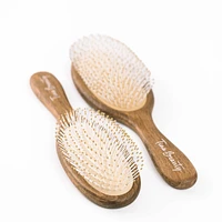 Tina Beauty Classic Wooden Wet Detangler Oval Cushion Hair Brush 