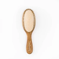 Tina Beauty Classic Wooden Wet Detangler Oval Cushion Hair Brush 