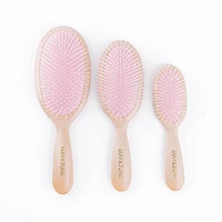 Tina Beauty Wood Texture Oval Cushion Brush Wet Detangler