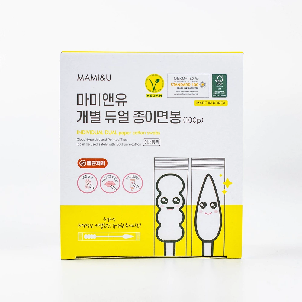 Mami&U Individual Dual Paper Cotton Swabs 100P