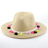 Ladies Fedora Hat w/Colourful Tassels