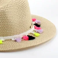 Ladies Fedora Hat w/Colourful Tassels