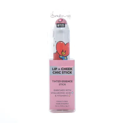 The Creme Shop BT21 Lip + Cheek Chic Stick Tinted Essence Stick - Tata K-Pop Red