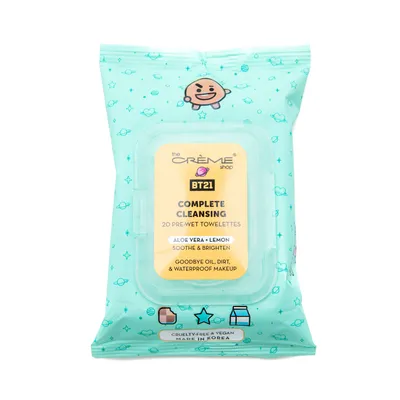 The Crème Shop BT21 Complete Cleansing Towelettes (Aloe Vera + Lemon)