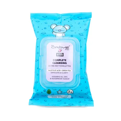 The Crème Shop BT21 Complete Cleansing Towelettes (Salicylic Acid + Green Tea)