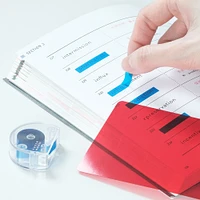 Kanmido Fusen Marker Blue Highlighter Tape with Red Card to Cover Higlighed words for STUDY