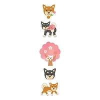 Ryuryu Cherry Blossom & Shiba Dog Spring 3-Way: Separate, Stick & Stack Stickers HCSN02