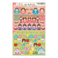 Ryuryu Hinamatsuri Doll Spring 3-Way: Separate, Stick & Stack Stickers HCSN07