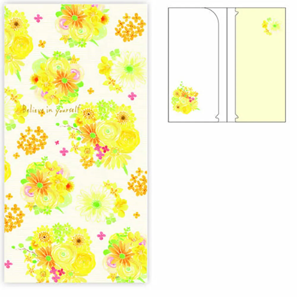 Clothes-Pin Nami Nami For Tickets, Face Masks File Folder - Yellow Flower
