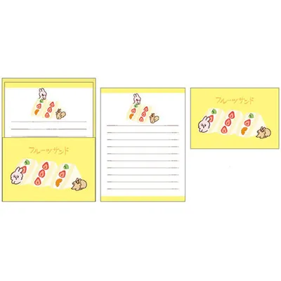 Clothes-Pin Yamami Bakery: Fruit Sandwich Mini Letter Writing Set LS14959