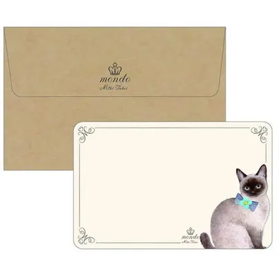 Clothes-Pin Siamese Cat Message Cards MC15537