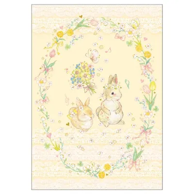 Clothes-Pin 64 Pages 7mm Line Ruled Notebook NB15581 - Yellow Rabbit