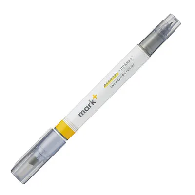 Kokuyo mark+ Two Way / Double-Ended Color Marker Highlighter (Two Tones / Shades) - Yellow / Greyish Yellow / Yellow,Greyish Yellow