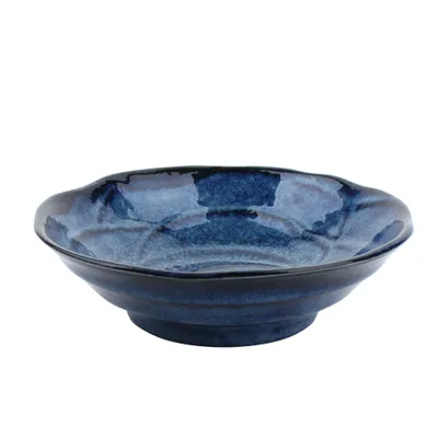 Hanakon Navy Flower Ceramic Bowl d.16.5cm
