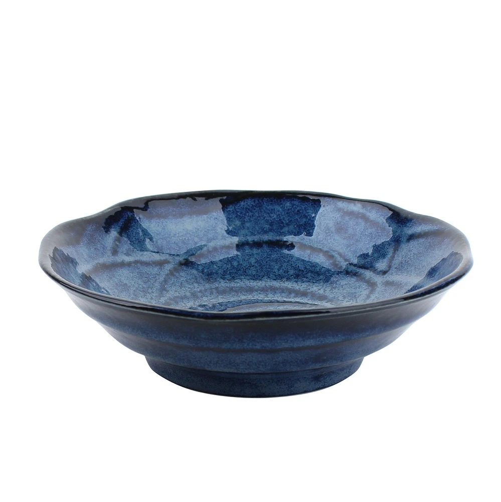 Hanakon Navy Flower Ceramic Bowl d.16.5cm