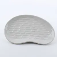 White Crystal Bean-Shaped Porcelain Plate