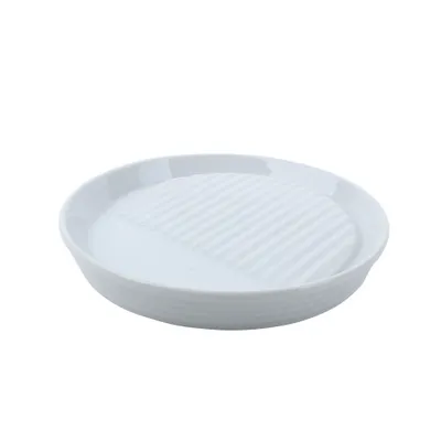 Lines Porcelain Salt Plate L d.14cm